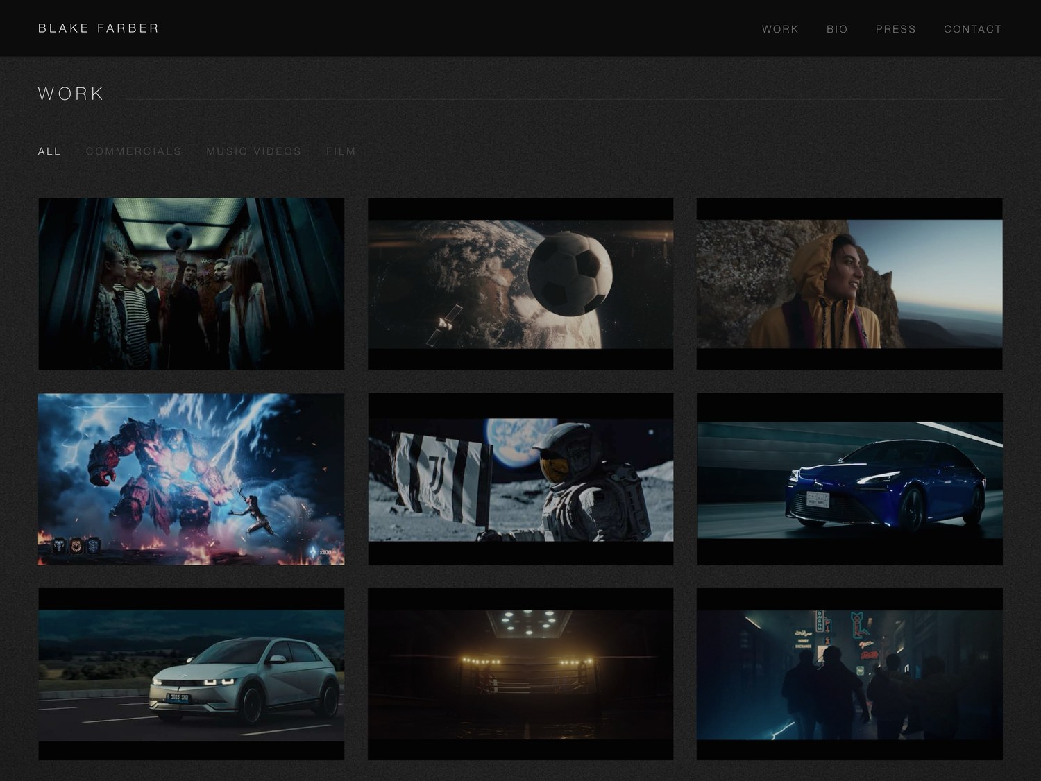 Blake Farber - director portfolio website